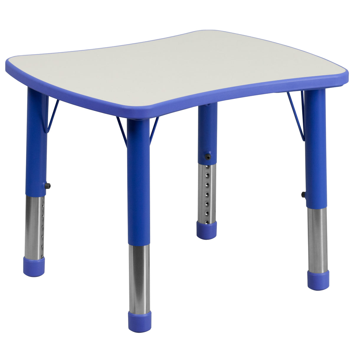 Blue |#| 21.875inchW x 26.625inchL Rectangular Blue Plastic Activity Table with Grey Top