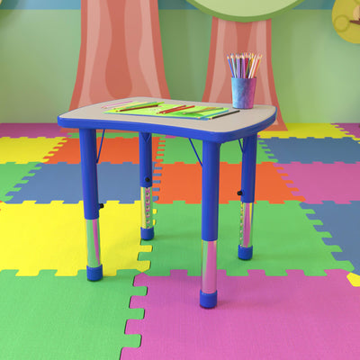 21.875"W x 26.625"L Rectangular Plastic Height Adjustable Activity Table - View 2
