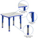 Blue |#| 21.875inchW x 26.625inchL Rectangular Blue Plastic Activity Table with Grey Top