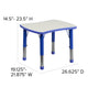 Blue |#| 21.875inchW x 26.625inchL Rectangular Blue Plastic Activity Table with Grey Top
