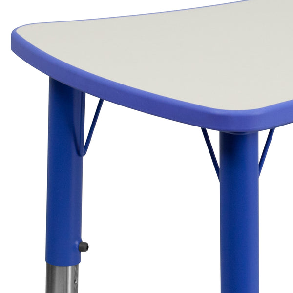 Blue |#| 21.875inchW x 26.625inchL Rectangular Blue Plastic Activity Table with Grey Top