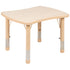 Natural |#| 21.875"W x 26.625"L Natural Plastic Adjustable Activity Table-School Table for 4