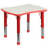 Red |#| 21.875"W x 26.625"L Rectangular Red Plastic Activity Table with Grey Top