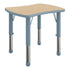 Natural Woodgrain/Dusty Blue |#| Commercial Plastic Adjustable Height Activity Table-NAT/Dusty Blue, 26.5x21.75