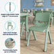 Light Gray Woodgrain/Sage |#| 2 PC Plastic Activity Table and 2 Chairs Set, 10.5"Seat Height-Sage