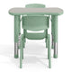 Light Gray Woodgrain/Sage |#| 2 PC Plastic Activity Table and 2 Chairs Set, 10.5"Seat Height-Sage