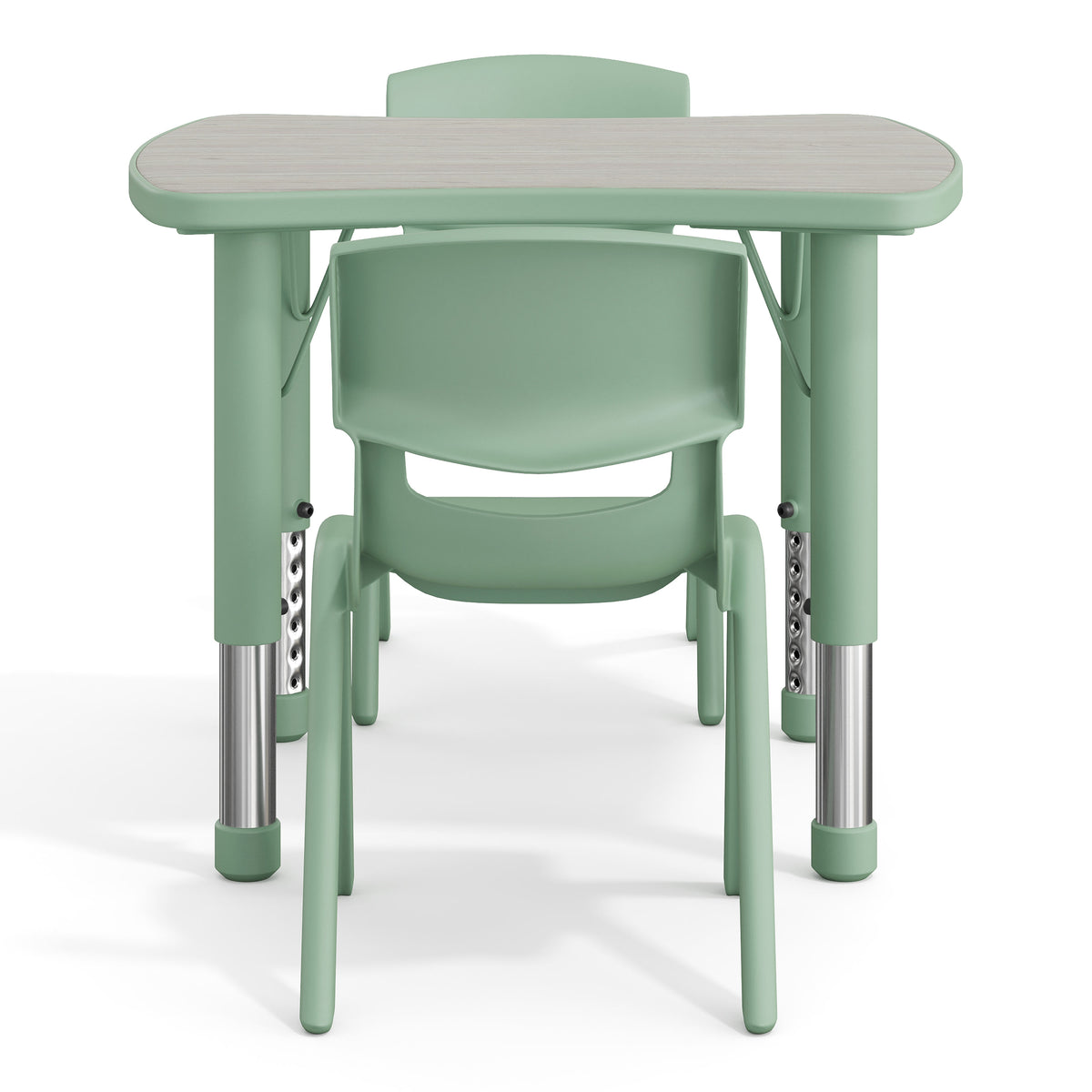 Light Gray Woodgrain/Sage |#| 2 PC Plastic Activity Table and 2 Chairs Set, 10.5"Seat Height-Sage