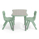 Light Gray Woodgrain/Sage |#| 2 PC Plastic Activity Table and 2 Chairs Set, 10.5"Seat Height-Sage