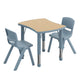 Natural Woodgrain/Dusty Blue |#| 2 PC Plastic Activity Table and 2 Chairs Set, 10.5"Seat Height-Dusty Blue