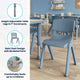 Natural Woodgrain/Dusty Blue |#| 2 PC Plastic Activity Table and 2 Chairs Set, 10.5"Seat Height-Dusty Blue