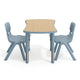 Natural Woodgrain/Dusty Blue |#| 2 PC Plastic Activity Table and 2 Chairs Set, 10.5"Seat Height-Dusty Blue