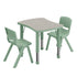 Light Gray Woodgrain/Sage |#| 2 PC Plastic Activity Table and 2 Chairs Set, 10.5"Seat Height-Sage