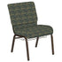 21''W Church Chair in Perplex Fabric with Book Rack - Gold Vein Frame