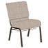 21''W Church Chair in Sammie Joe Fabric with Book Rack - Gold Vein Frame