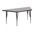 Gray Top/Black Frame |#| 22.5"W x 45"L Trapezoid Grey HP Laminate Activity Table - Height Adjustable Legs