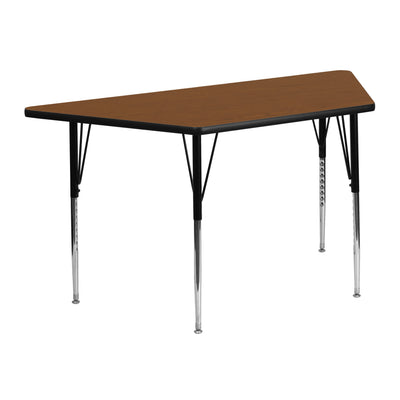 22.5''W x 45''L Trapezoid HP Laminate Activity Table - Adjustable Legs - View 1