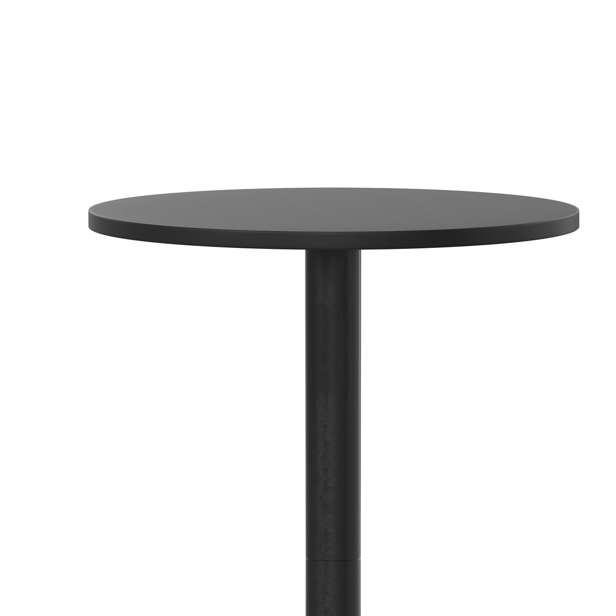 Black |#| 23.25inch Round Aluminum Indoor-Outdoor Bar Height Table with Flip-Up Table - Black