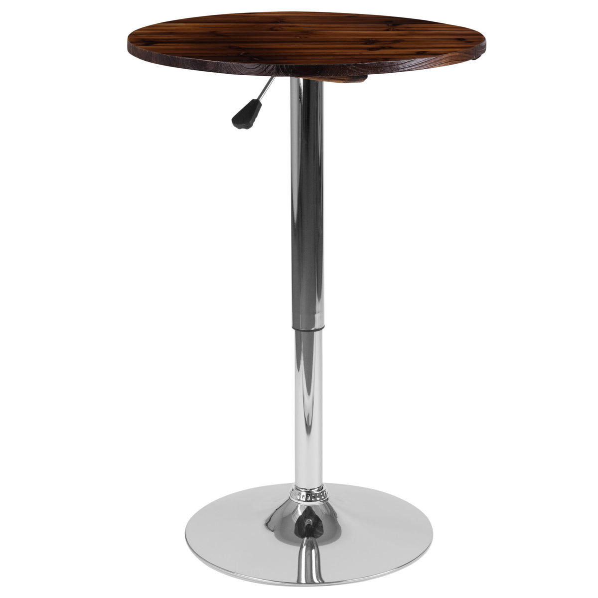 23.5inch Round Adjustable Pine Wood Table (Adjustable Range 26.25inch - 35.5inch)
