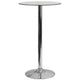 23.5inch Round Glass Table with 35.5inchH Chrome Base - Pedestal Table - Event Table