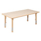 Natural |#| 23.625inchW x 47.25inchL Natural Plastic Adjustable Activity Table-School Table for 6