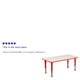 Red |#| 23.625inchW x 47.25inchL Rectangular Red Plastic Activity Table with Grey Top