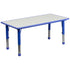23.625"W x 47.25"L Rectangular Plastic Height Adjustable Activity Table