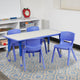 Blue |#| 23.625inchW x 47.25inchL Rectangular Blue Plastic Activity Table Set with 4 Chairs