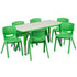 23.625"W x 47.25"L Rectangular Plastic Height Adjustable Activity Table Set with 6 Chairs