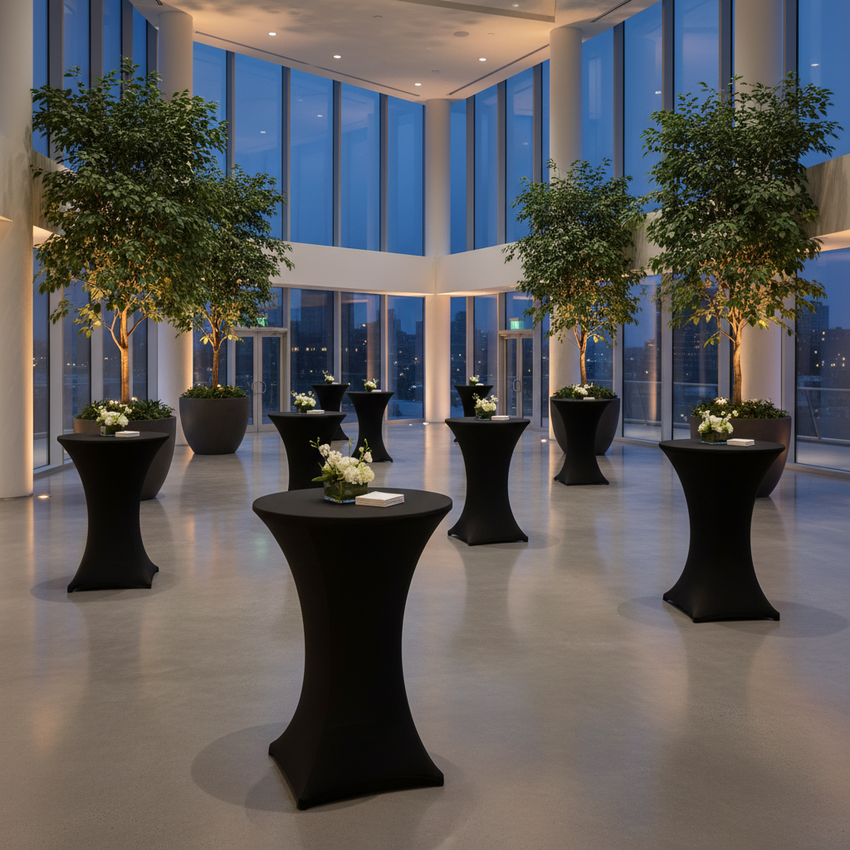 Bizchair-24-cocktail-tables-corporate-atrium-evening-networking-reception