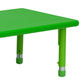 Green |#| 24inchW x 48inchL Rectangular Green Plastic Height Adjustable Activity Table