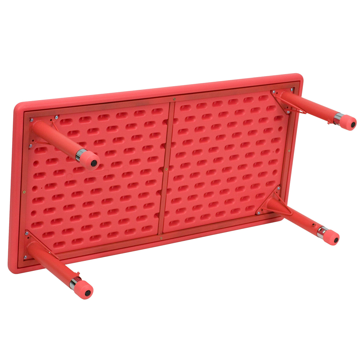 Red |#| 24inchW x 48inchL Rectangular Red Plastic Height Adjustable Activity Table