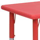 Red |#| 24inchW x 48inchL Rectangular Red Plastic Height Adjustable Activity Table