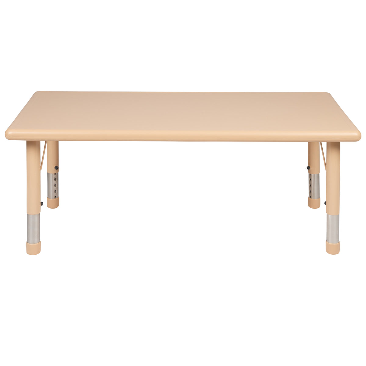 Natural |#| 24inchW x 48inchL Natural Plastic Adjustable Activity Table - School Table for 6