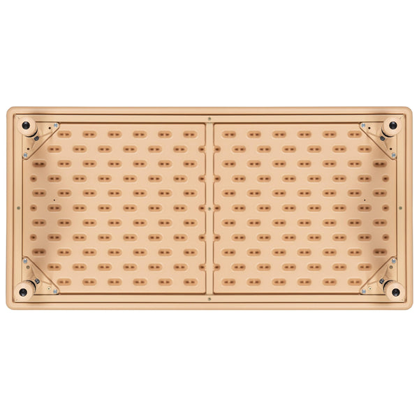 Natural |#| 24inchW x 48inchL Natural Plastic Adjustable Activity Table - School Table for 6