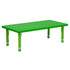 Green |#| 24"W x 48"L Rectangular Green Plastic Height Adjustable Activity Table