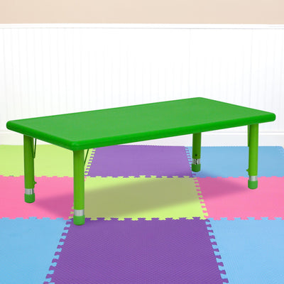 24"W x 48"L Plastic Adjustable Activity Table - School Table for 6 - View 2