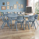 Dusty Blue |#| 7 PC Plastic Activity Table and 6 Chairs Set, 10.5"Seat Height-Dusty Blue