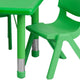 Green |#| 24"W x 48"L REC Green Plastic Height Adjustable Activity Table Set - 6 Chairs
