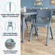 Dusty Blue |#| 7 PC Plastic Activity Table and 6 Chairs Set, 10.5"Seat Height-Dusty Blue