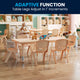 Natural |#| 24"W x 48"L Rectangle Natural Plastic Adjustable Activity Table Set - 6 Chairs