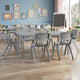 Soft Gray |#| 7 PC Plastic Activity Table and 6 Chairs Set, 10.5"Seat Height-Soft Gray