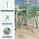 Sage |#| 7 PC Plastic Activity Table and 6 Chairs Set, 10.5"Seat Height-Sage