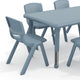 Dusty Blue |#| 7 PC Plastic Activity Table and 6 Chairs Set, 10.5"Seat Height-Dusty Blue