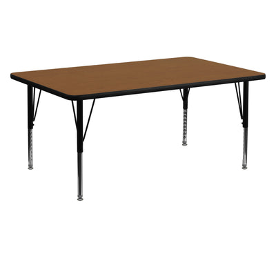 24''W x 60''L Rectangular HP Laminate Activity Table - Adjustable Short Legs - View 1
