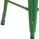 Green |#| 24inch High Backless Green Metal Counter Height Stool with Square Wood Seat