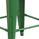 Green |#| 24inch High Backless Green Metal Counter Height Stool with Square Wood Seat