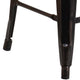 Black-Antique Gold |#| 24inch High Backless Black-Gold Metal Counter Height Stool with Square Wood Seat