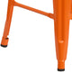 Orange |#| 24inch High Backless Orange Metal Counter Height Stool with Square Wood Seat