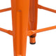 Orange |#| 24inch High Backless Orange Metal Counter Height Stool with Square Wood Seat