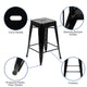 Black |#| 4 Pack 24inch High Metal Indoor Counter Bar Stool - Stackable Stool, Black